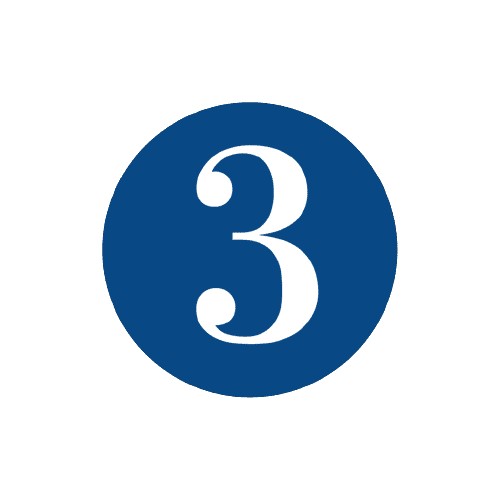 Cercle bleu avec le chiffre 3 en blanc au centre